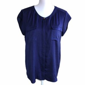 Chico’s Women’s short sleeve blue  blouse